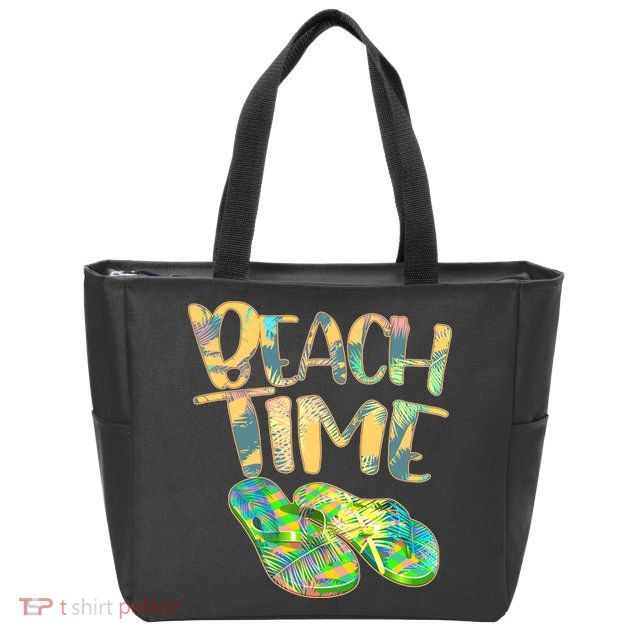 Beach Time Flip Flops Summer Fun Zip Tote Bag