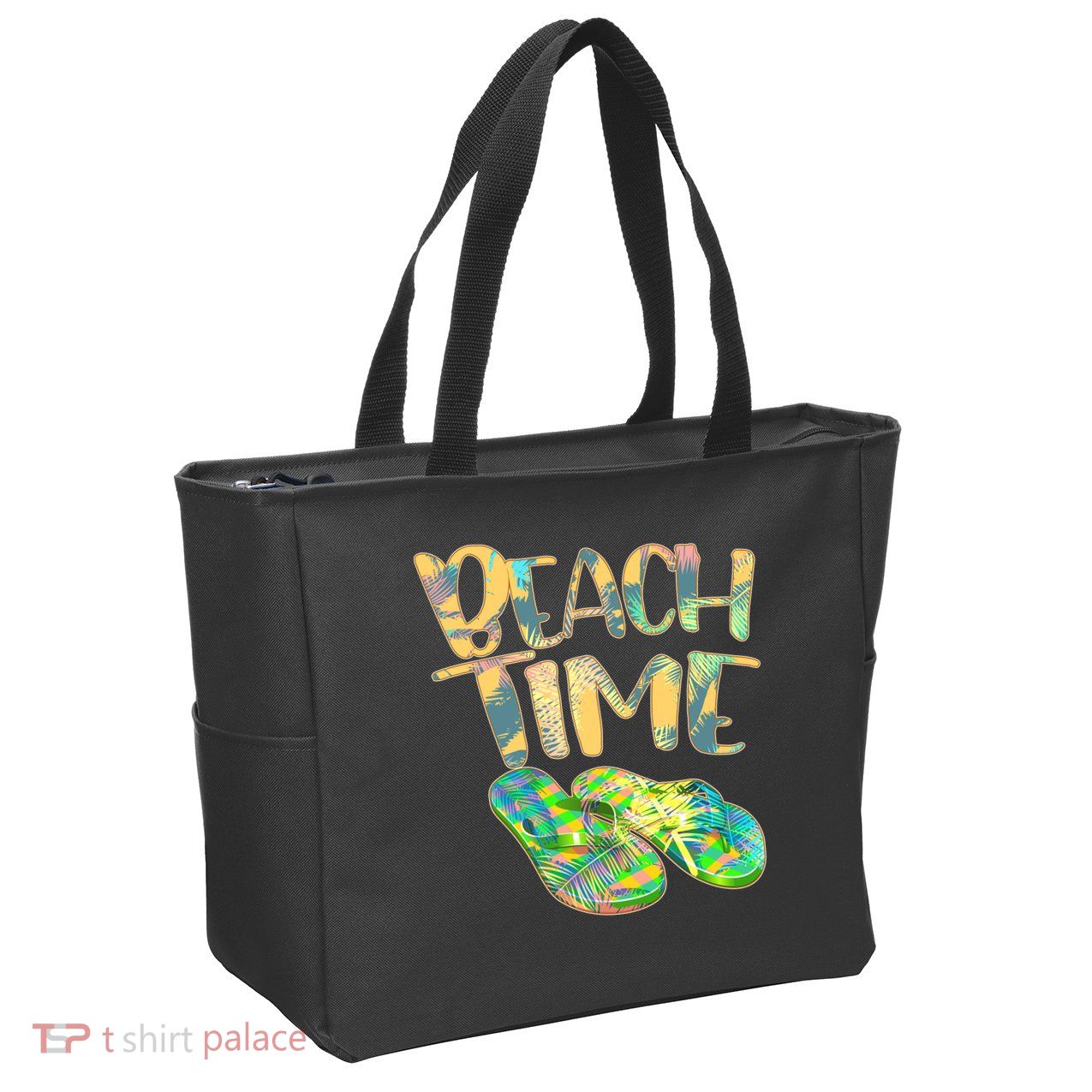 Beach Time Flip Flops Summer Fun Zip Tote Bag