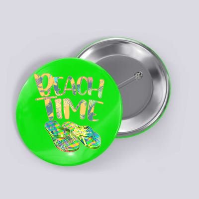 Beach Time Flip Flops Summer Fun Button