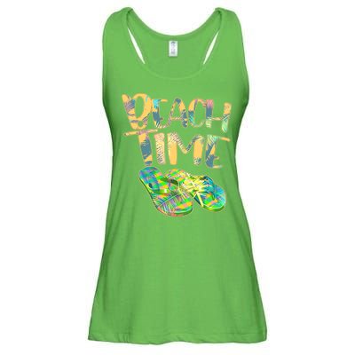 Beach Time Flip Flops Summer Fun Ladies Essential Flowy Tank