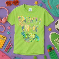 Beach Time Flip Flops Summer Fun Kids T-Shirt