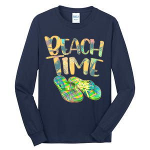 Beach Time Flip Flops Summer Fun Tall Long Sleeve T-Shirt