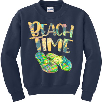 Beach Time Flip Flops Summer Fun Kids Sweatshirt