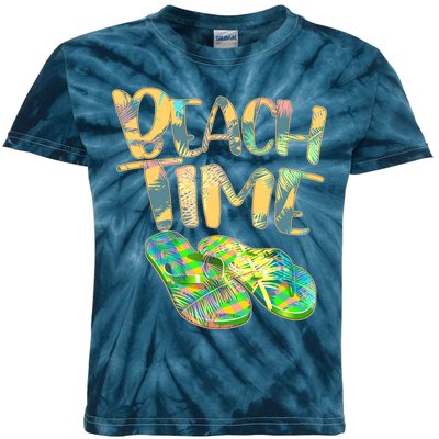 Beach Time Flip Flops Summer Fun Kids Tie-Dye T-Shirt