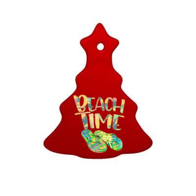 Beach Time Flip Flops Summer Fun Ceramic Tree Ornament