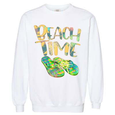 Beach Time Flip Flops Summer Fun Garment-Dyed Sweatshirt