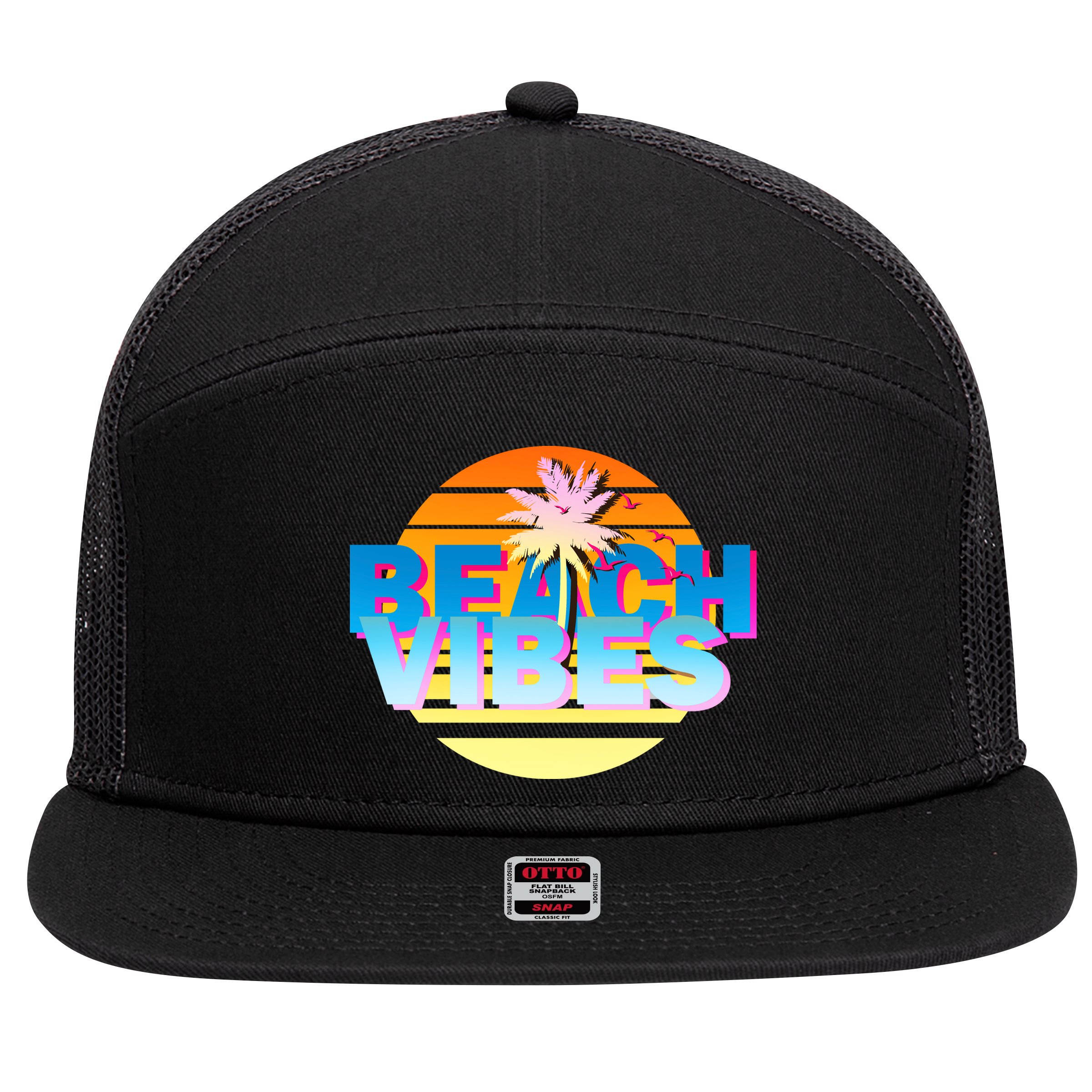 Beach Vibes 7 Panel Mesh Trucker Snapback Hat