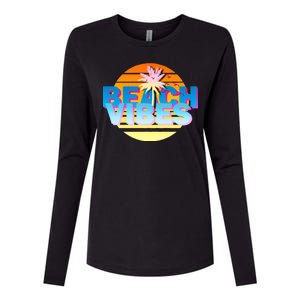 Beach Vibes Womens Cotton Relaxed Long Sleeve T-Shirt