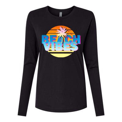 Beach Vibes Womens Cotton Relaxed Long Sleeve T-Shirt