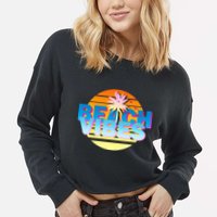 Beach Vibes Cropped Pullover Crew
