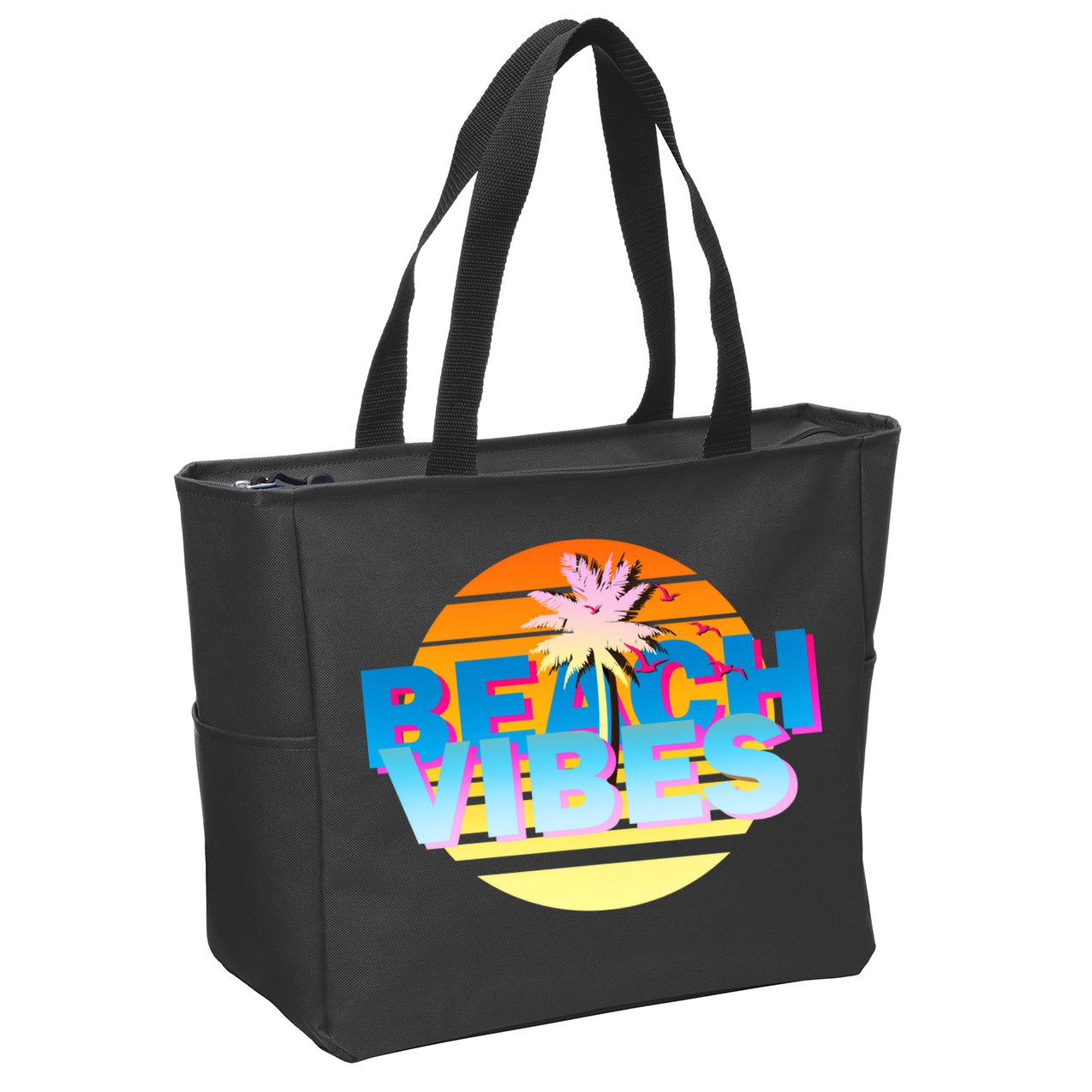 Beach Vibes Zip Tote Bag