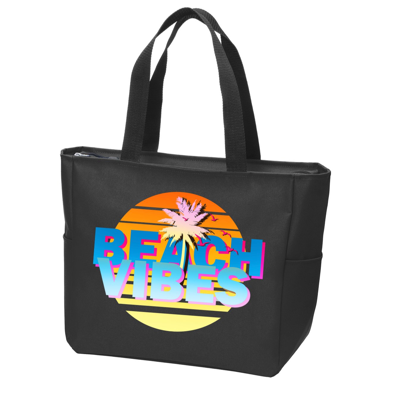 Beach Vibes Zip Tote Bag