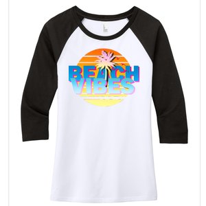 Beach Vibes Women's Tri-Blend 3/4-Sleeve Raglan Shirt