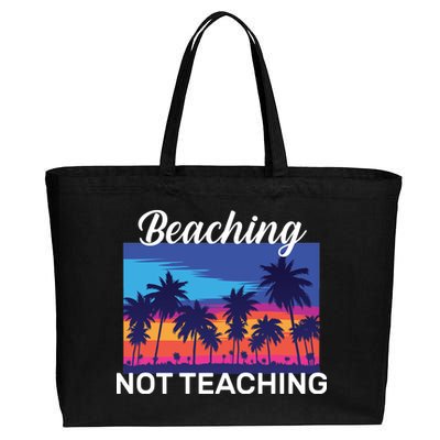 Beaching Not Teaching Cotton Canvas Jumbo Tote