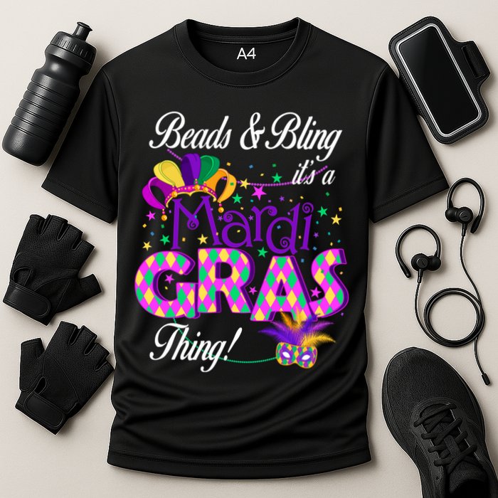 Beads & Bling It's A Mardi Gras Thing Cooling Performance Crew T-Shirt