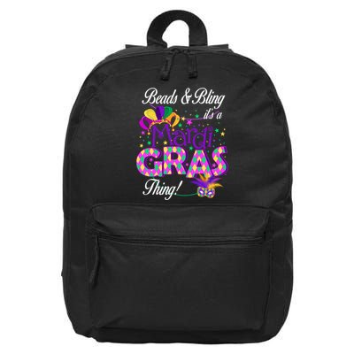 Beads & Bling It's A Mardi Gras Thing 16 in Basic Backpack