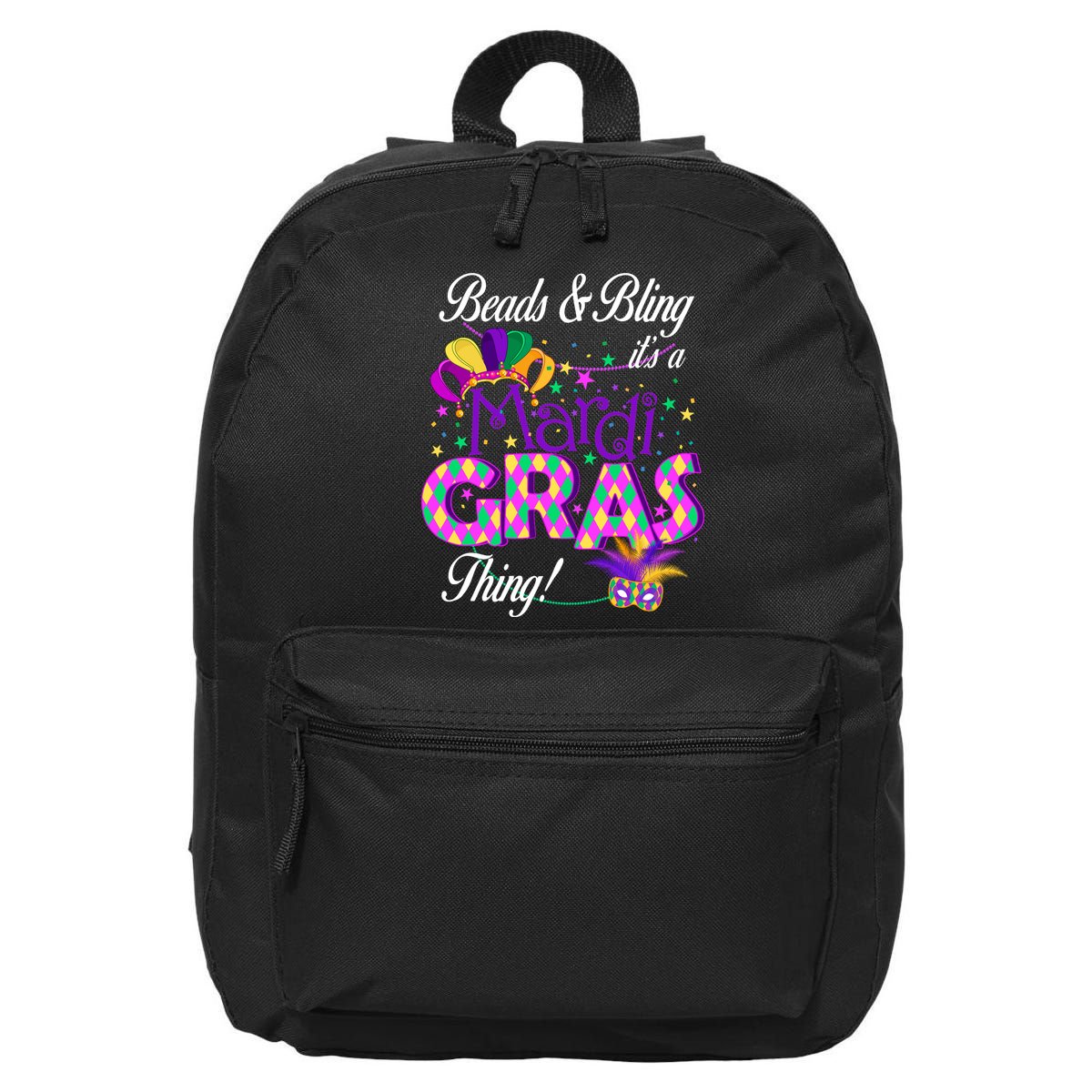 Beads & Bling It's A Mardi Gras Thing 16 in Basic Backpack