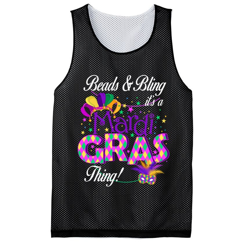 Beads & Bling It's A Mardi Gras Thing Mesh Reversible Basketball Jersey Tank