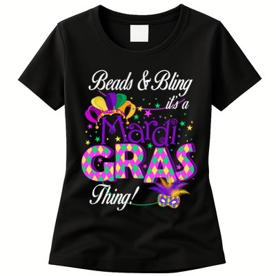 Beads & Bling It's A Mardi Gras Thing Womens T-Shirt