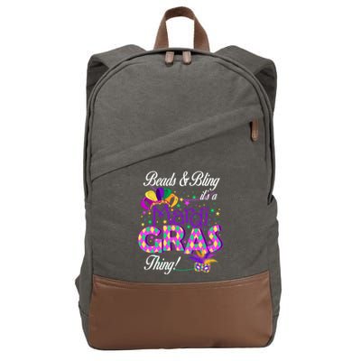 Beads & Bling It's A Mardi Gras Thing Cotton Canvas Backpack