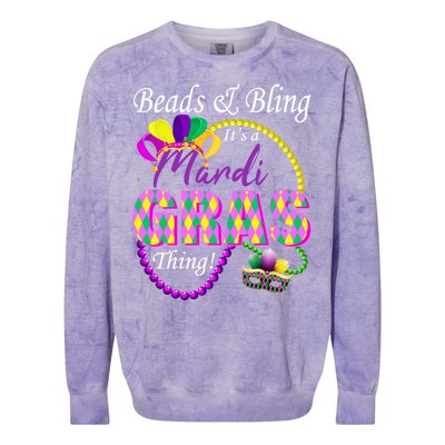 Beads and Bling it's a Mardi Gras Thing Colorblast Crewneck Sweatshirt