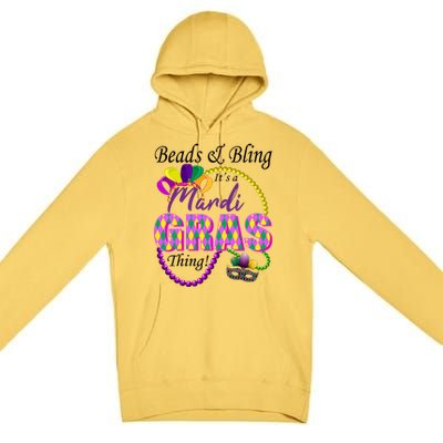 Beads and Bling it's a Mardi Gras Thing Premium Pullover Hoodie