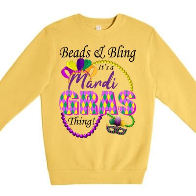 Beads and Bling it's a Mardi Gras Thing Premium Crewneck Sweatshirt