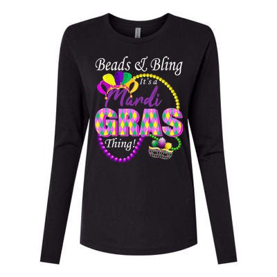 Beads and Bling it's a Mardi Gras Thing Womens Cotton Relaxed Long Sleeve T-Shirt