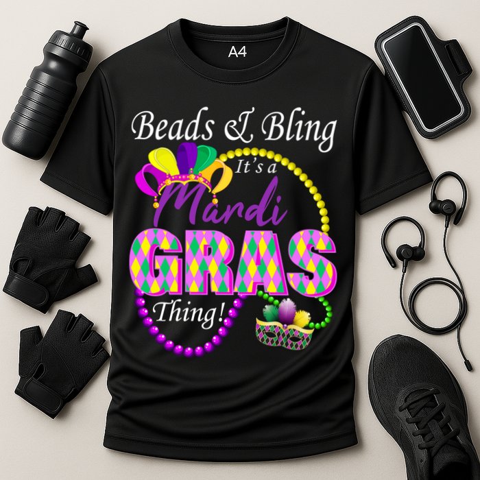 Beads and Bling it's a Mardi Gras Thing Performance Shirt