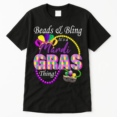 Beads and Bling it's a Mardi Gras Thing Tall T-Shirt