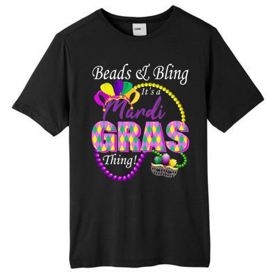 Beads and Bling it's a Mardi Gras Thing Tall Fusion ChromaSoft Performance T-Shirt