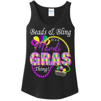 Beads and Bling it's a Mardi Gras Thing Ladies Essential Tank