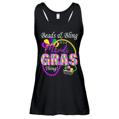 Beads and Bling it's a Mardi Gras Thing Ladies Essential Flowy Tank