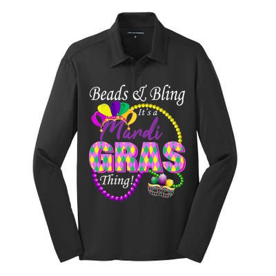 Beads and Bling it's a Mardi Gras Thing Silk Touch Performance Long Sleeve Polo