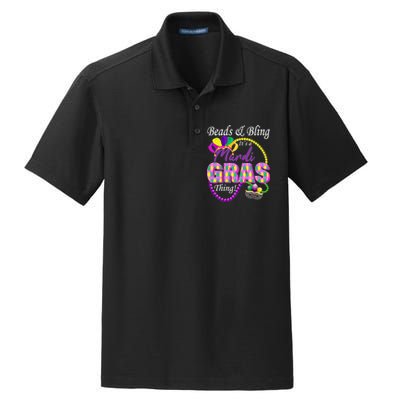 Beads and Bling it's a Mardi Gras Thing Dry Zone Grid Polo