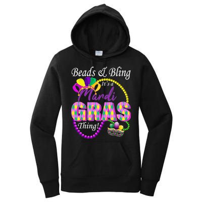 Beads and Bling it's a Mardi Gras Thing Women's Pullover Hoodie