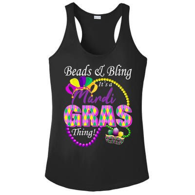 Beads and Bling it's a Mardi Gras Thing Ladies PosiCharge Competitor Racerback Tank