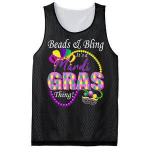 Beads and Bling it's a Mardi Gras Thing Mesh Reversible Basketball Jersey Tank