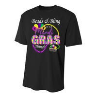 Beads and Bling it's a Mardi Gras Thing Youth Performance Sprint T-Shirt