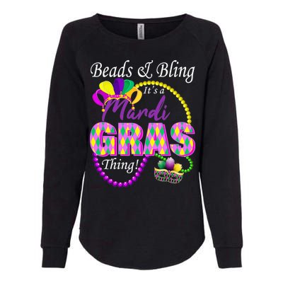 Beads and Bling it's a Mardi Gras Thing Womens California Wash Sweatshirt