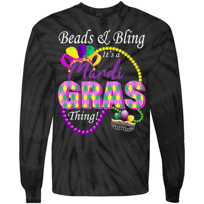 Beads and Bling it's a Mardi Gras Thing Tie-Dye Long Sleeve Shirt