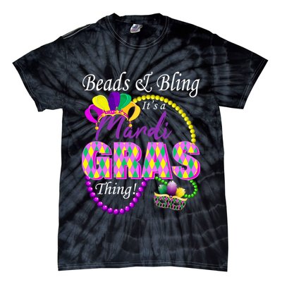 Beads and Bling it's a Mardi Gras Thing Tie-Dye T-Shirt