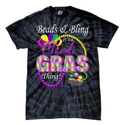 Beads and Bling it's a Mardi Gras Thing Tie-Dye T-Shirt