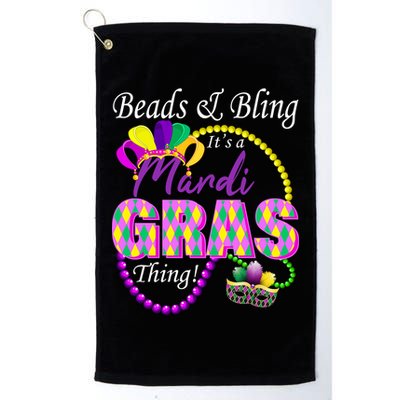 Beads and Bling it's a Mardi Gras Thing Golf Towel