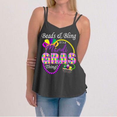 Beads and Bling it's a Mardi Gras Thing Women's Strappy Tank