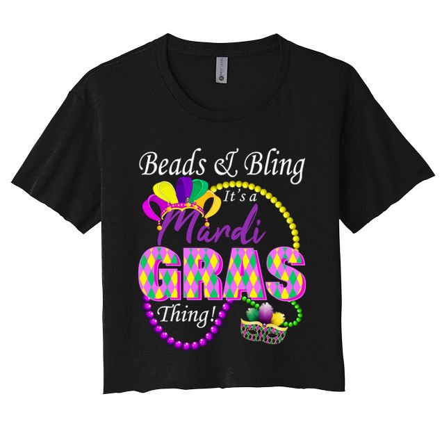 Beads and Bling it's a Mardi Gras Thing Crop Top
