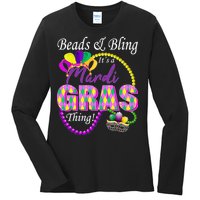 Beads and Bling it's a Mardi Gras Thing Ladies Long Sleeve Shirt