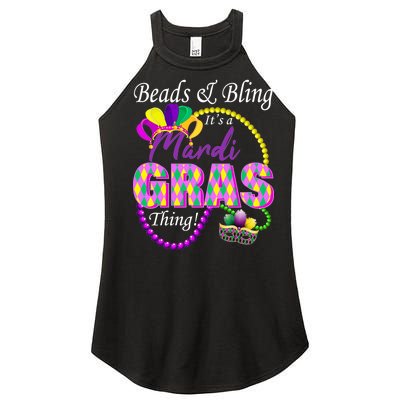 Beads and Bling it's a Mardi Gras Thing Women's Perfect Tri Rocker Tank