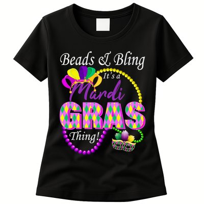 Beads and Bling it's a Mardi Gras Thing Womens T-Shirt