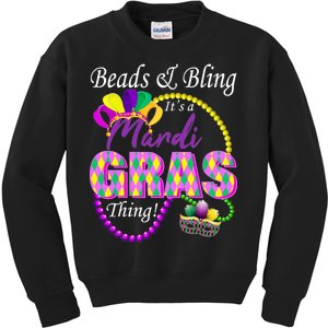 Beads and Bling it's a Mardi Gras Thing Kids Sweatshirt